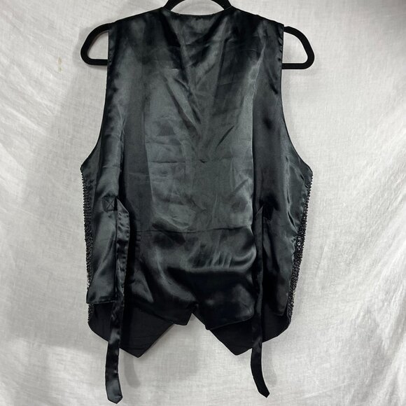 All Over Sequin Bead Vest Women M Stars Vintage 90s Metallic Retro Sparkle 80s - Picture 8 of 14